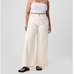 GAP Mid Rise UltraSoft Baggy Jeans Size 34, 18R Ecru Beige